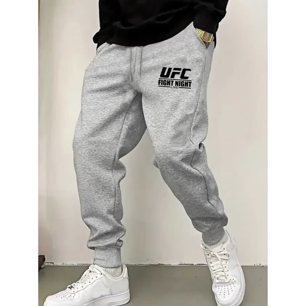 Calça Moletom Jogger Frio Inverno Algodão UFC Luta Artes Marciais Exclusivo Estampa Treinos Academia