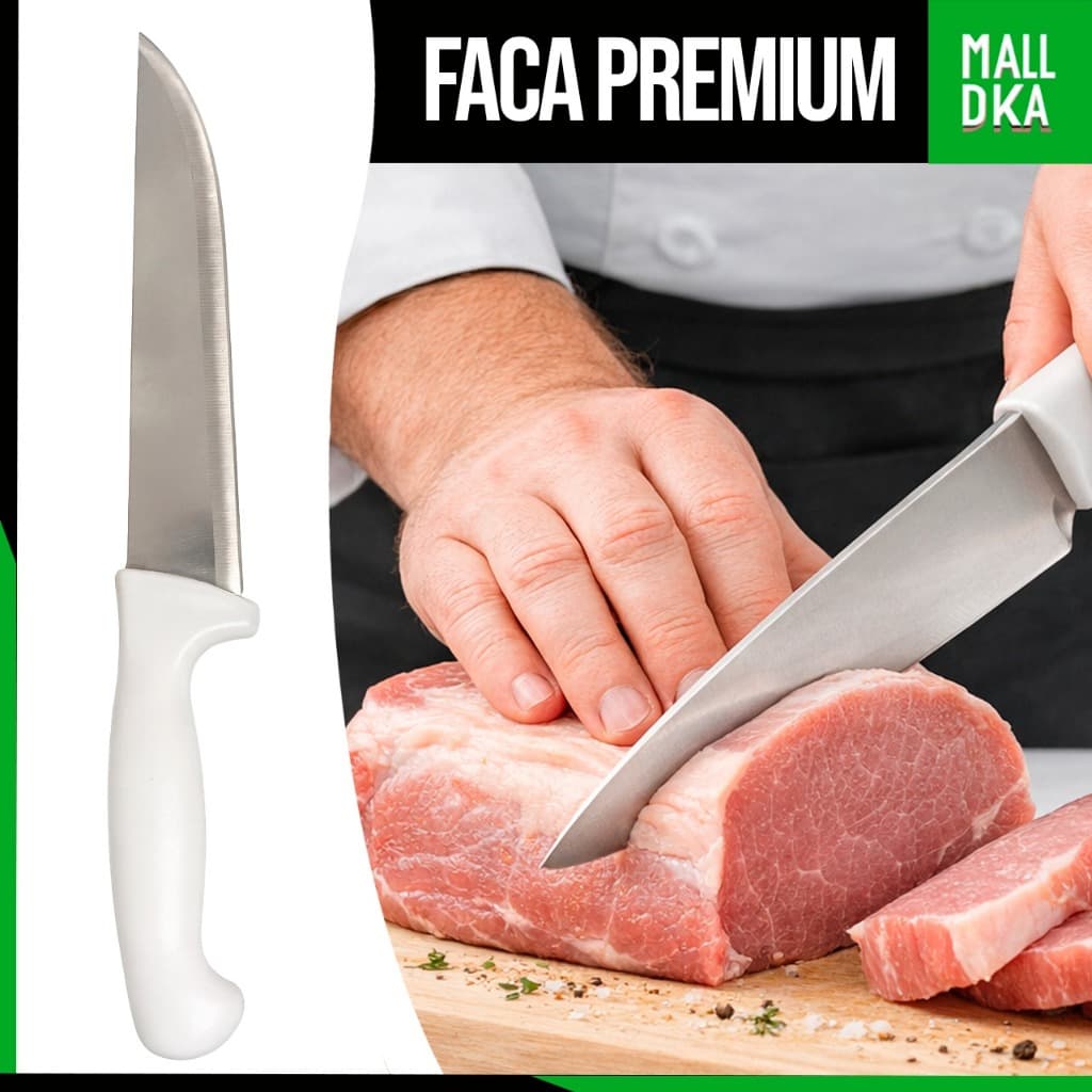Faca Premium Profissional Cozinha Carne 12 Açougue Chef Inox Mundial