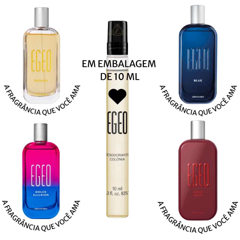 Perfume de Bolso Egeo 10ml - Escolha: Egeo Dolce Illusion  - Egeo Banana - Egeo Blue - Egeo Choc