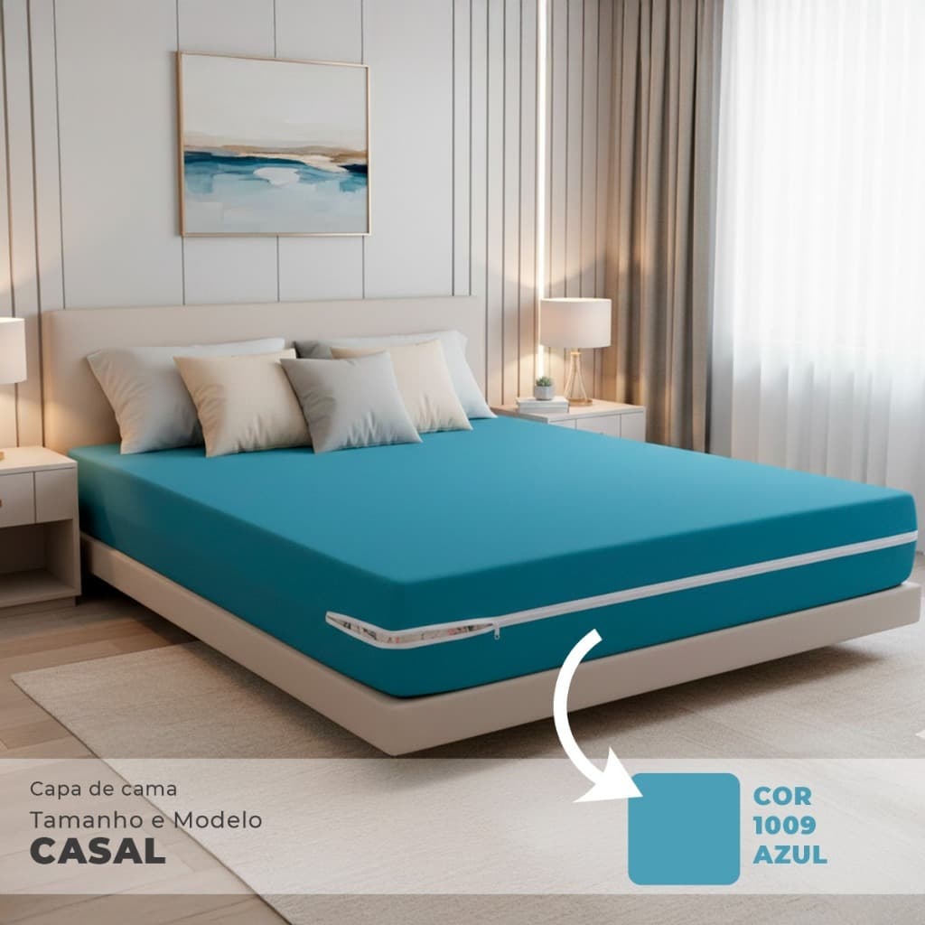Capa Para Colchão Casal Malha Com Zíper 100% Algodão - Sonho ML Enxovais