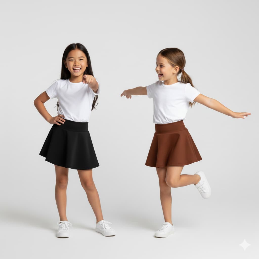 Shorts-saia Infantil Treino Menina Roupa De Ginástica 2 Un.