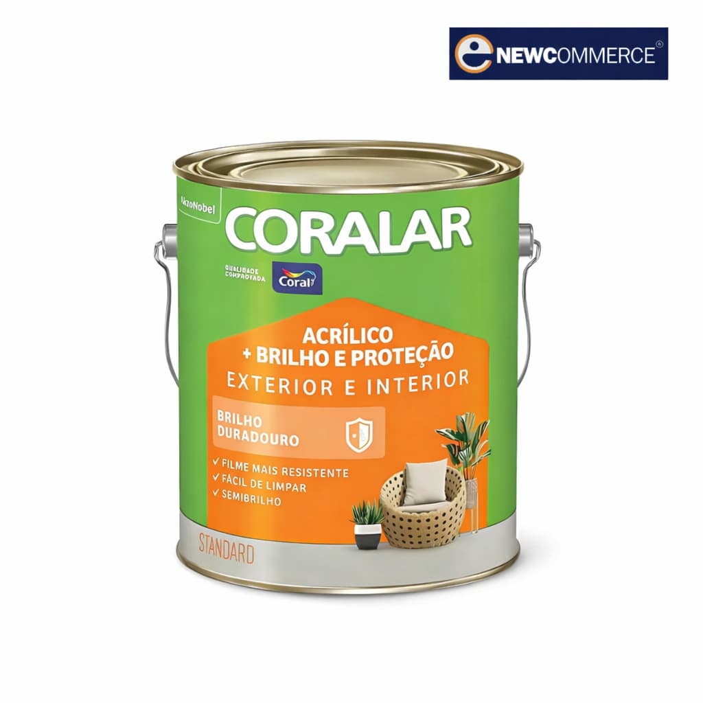 Tinta Acrílica Coral Coralar Semi Brilho 3,6 litros - Cores