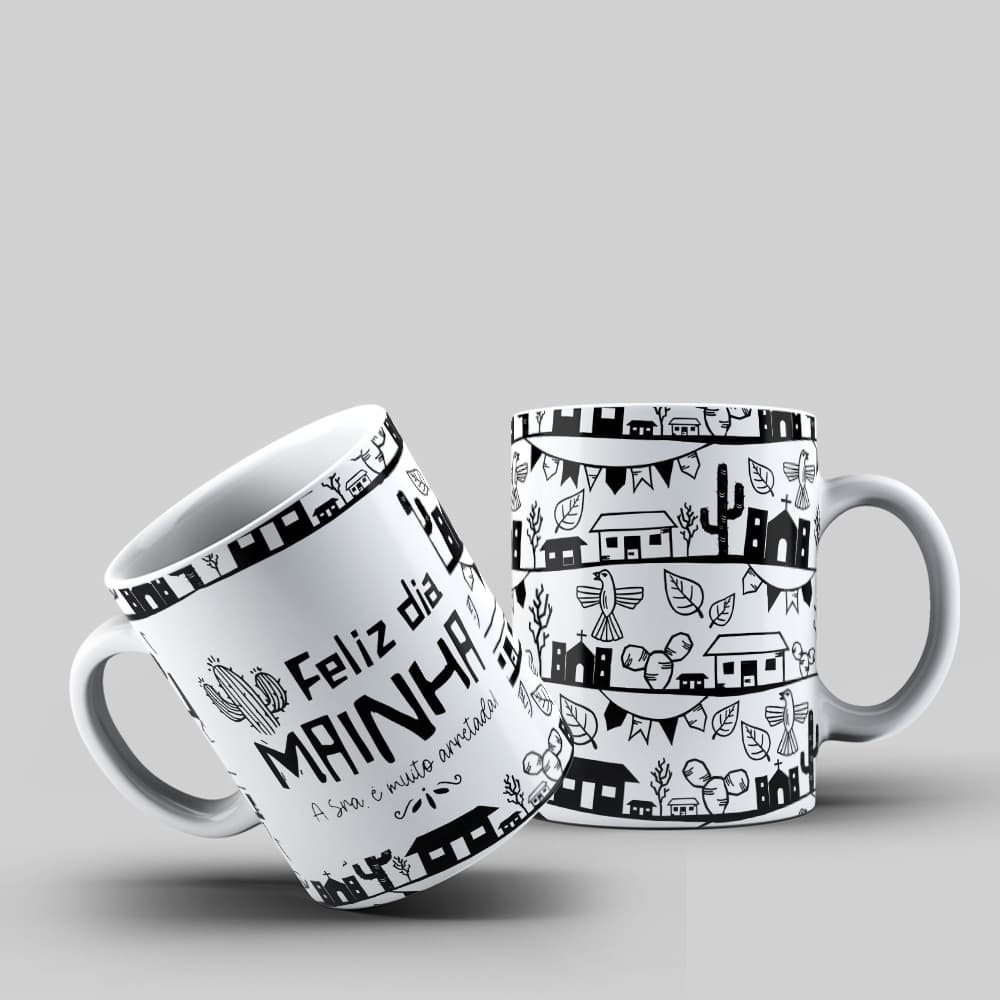 Caneca Dia das Mães Nordestina – Presente Mainha Arretada Xilogravura – 325ml 🌵❤️