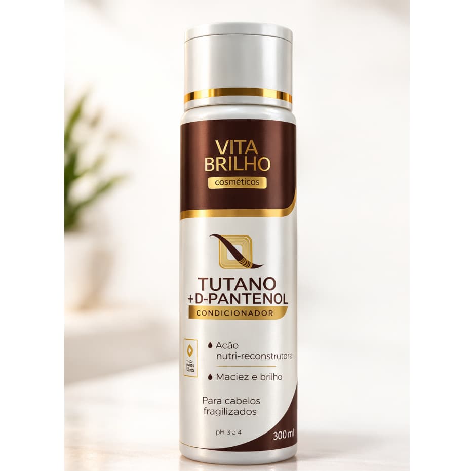 Condicionador Vita Brilho 300ml Tutano + D-Pantenol para Cabelos Nutrididos e Sedosos