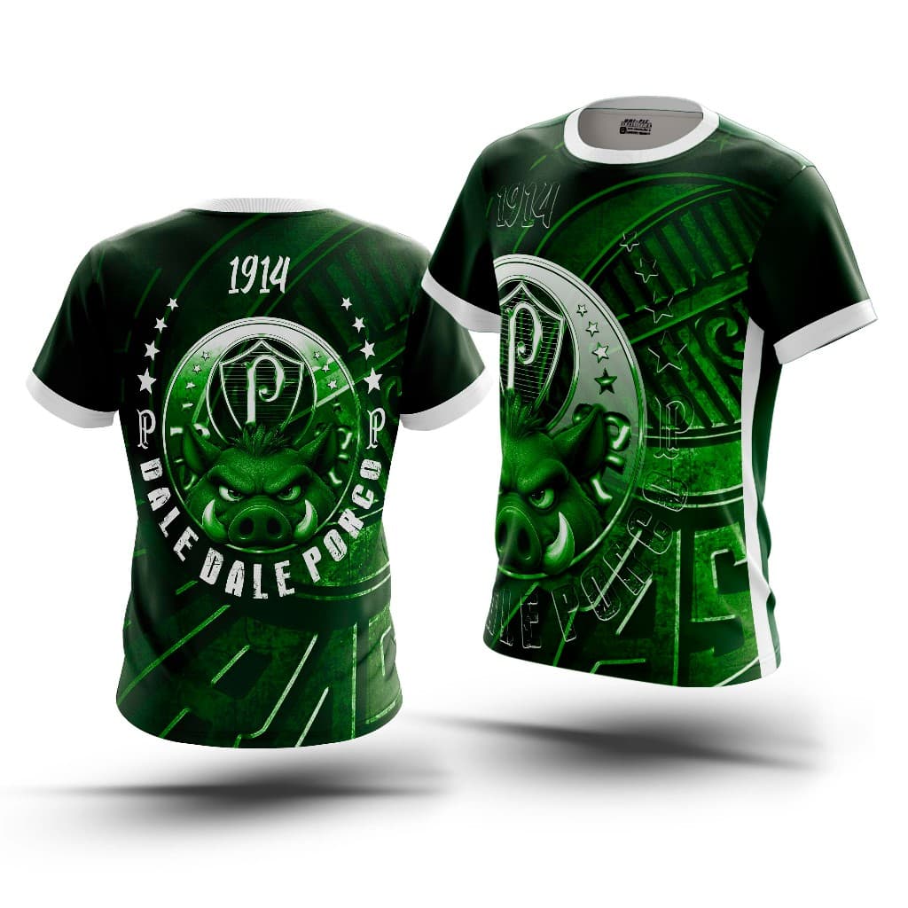 Camiseta camisa Premium  Torcida Futebol Time Alviverde porco verdão Dry-Fit com Proteção UV 50+