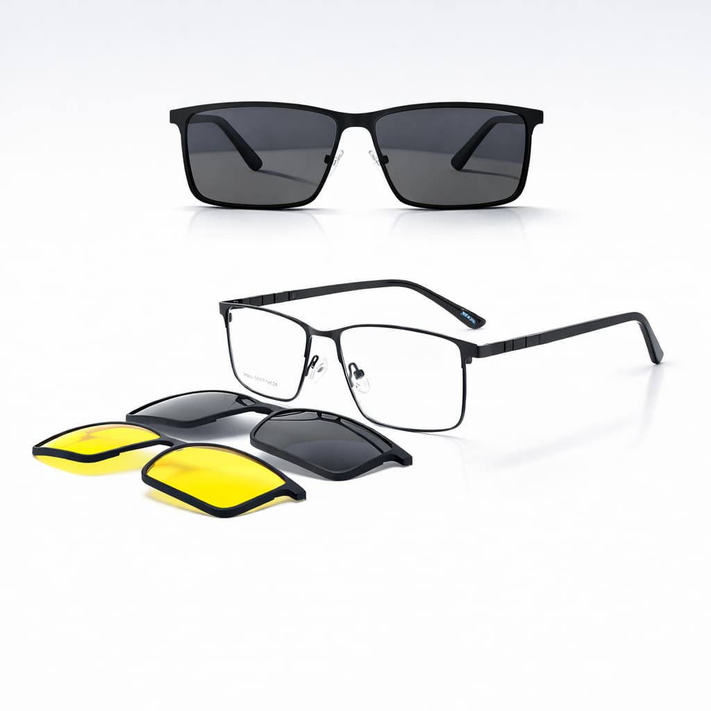 Óculos de Sol Clip para Óculos Grau Anti Reflexo Quadrado Dirigir Pesca Esportes Masculino Feminino
