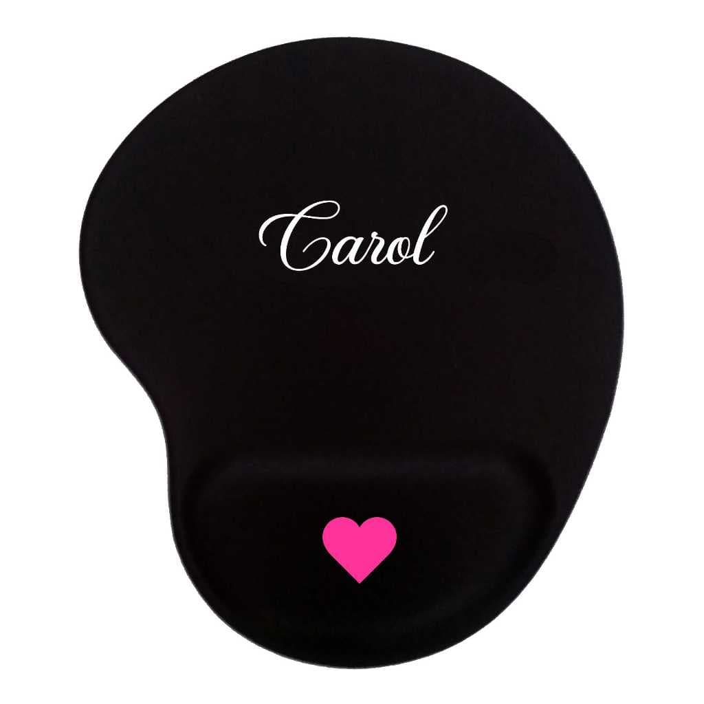 Mouse Pad Ergonômico com Nome e Coração Apoio de Punho Gota Personalizado