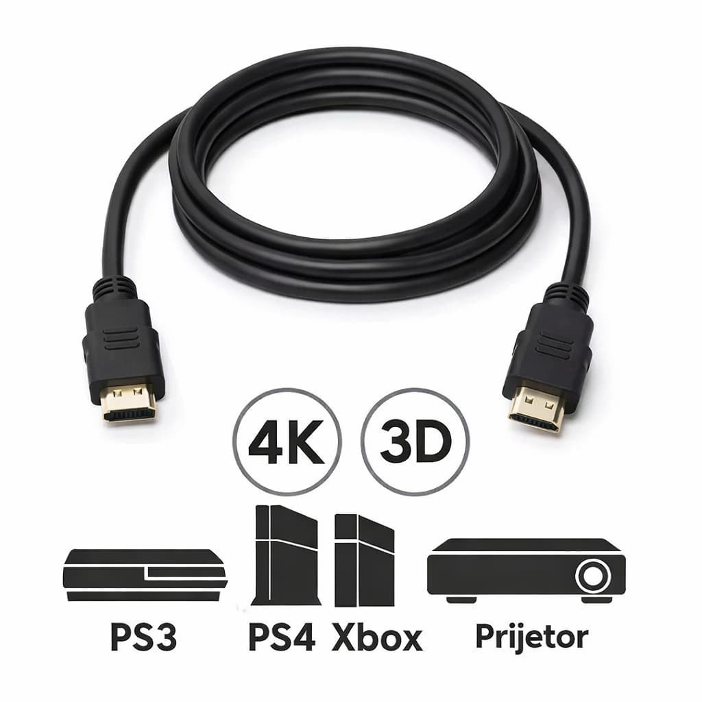 Cabo HDMI 2 Metros 2.0 Full HD 4K Preto Para TV, Projetor, Monitor imagem Kit ou unidade