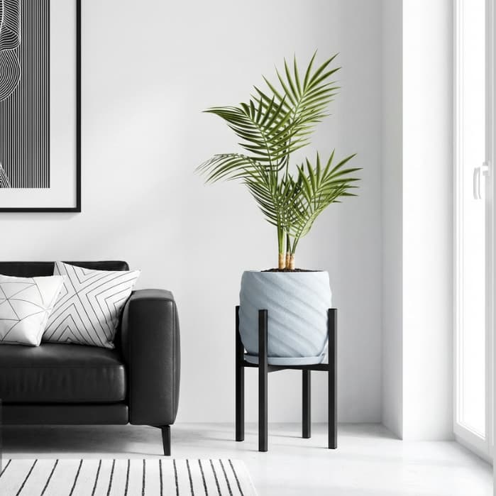 Home 3B Suporte Legs 4 Pés em metal para Vaso de plantas Cachepot 40cm Preto Desmontável