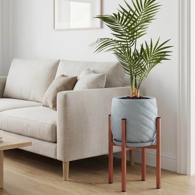3B Suporte para Vaso de Plantas Flores Cachepot Decorativo em Metal 40cm Bronze Desmontável
