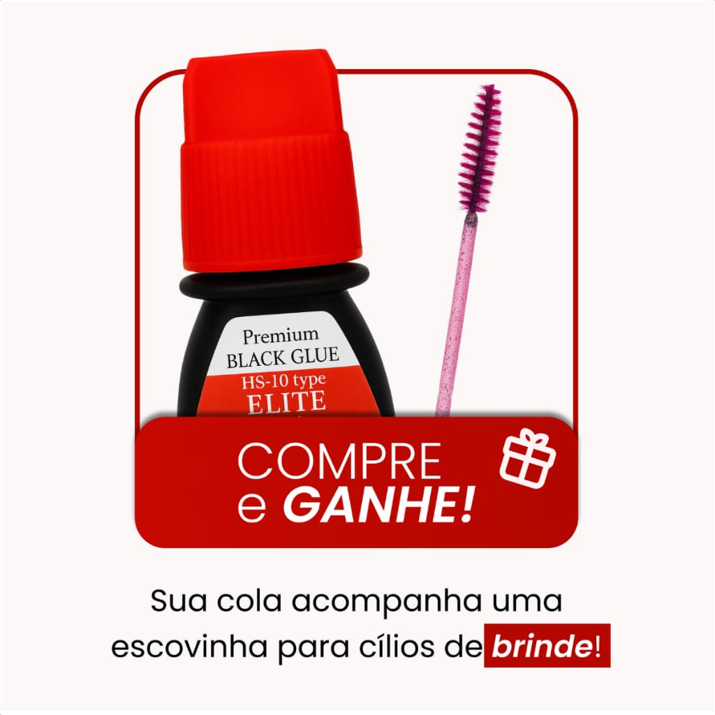 Cola Para Extensão de Cílios Elite HS10 3ml Secagem Rápida Alta Retenção Profissional