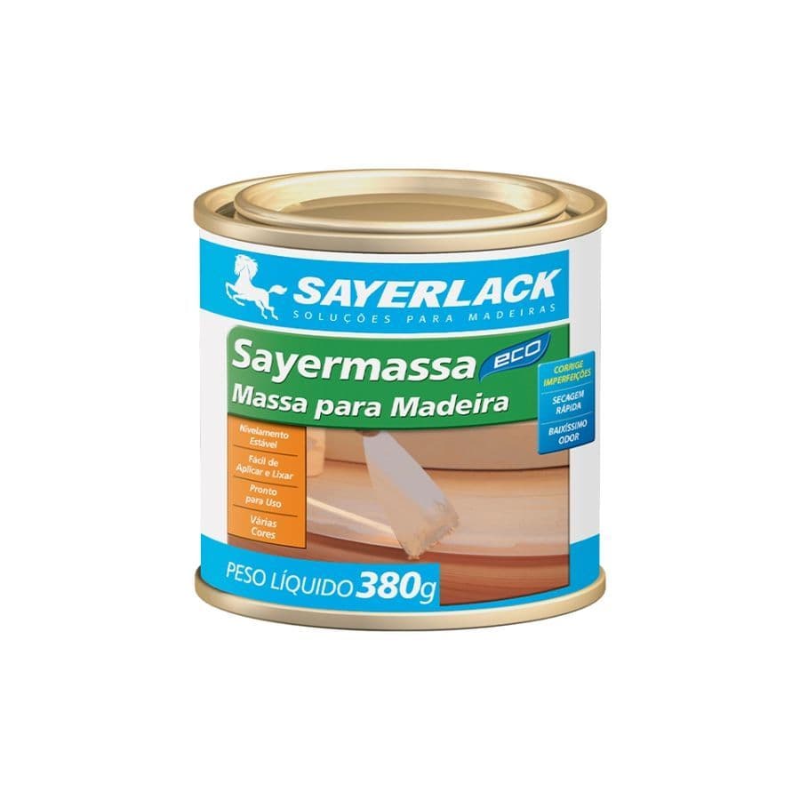 Massa para Madeira 380g Sayermassa Sayerlack cores diversas