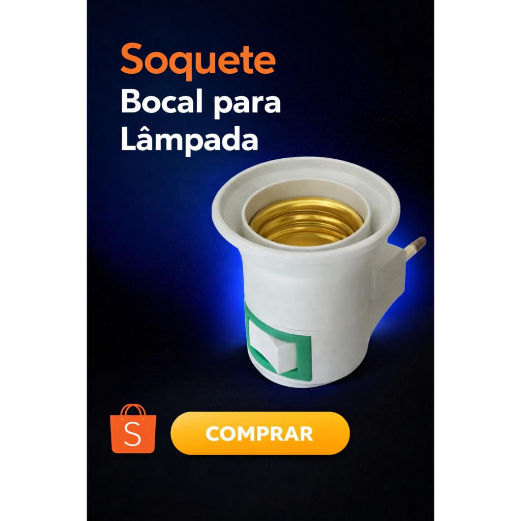 Soquete Bocal para Lâmpada com Plug Macho 10A