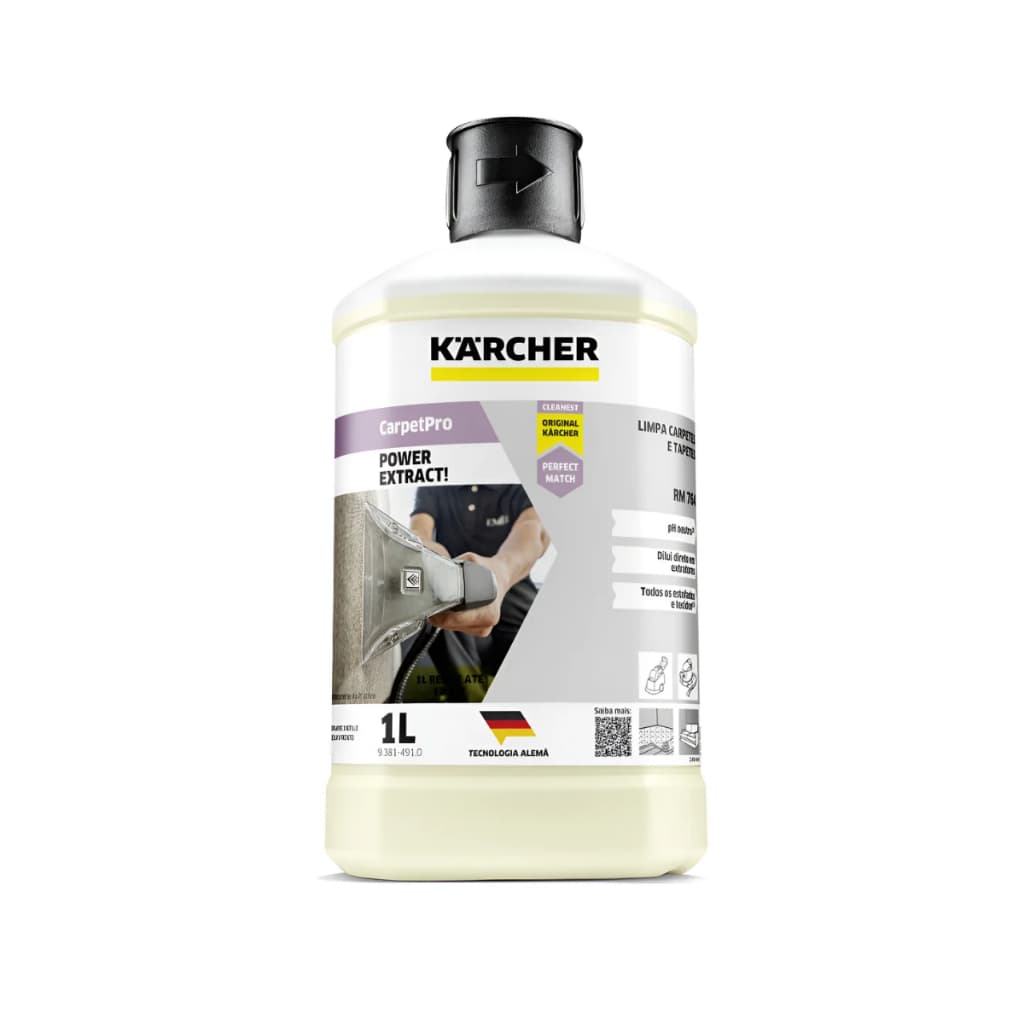 Limpa Carpete Estofado CarpetPro Rm 764 Power Extract Karcher 1Litro Karcher Diluição 20L