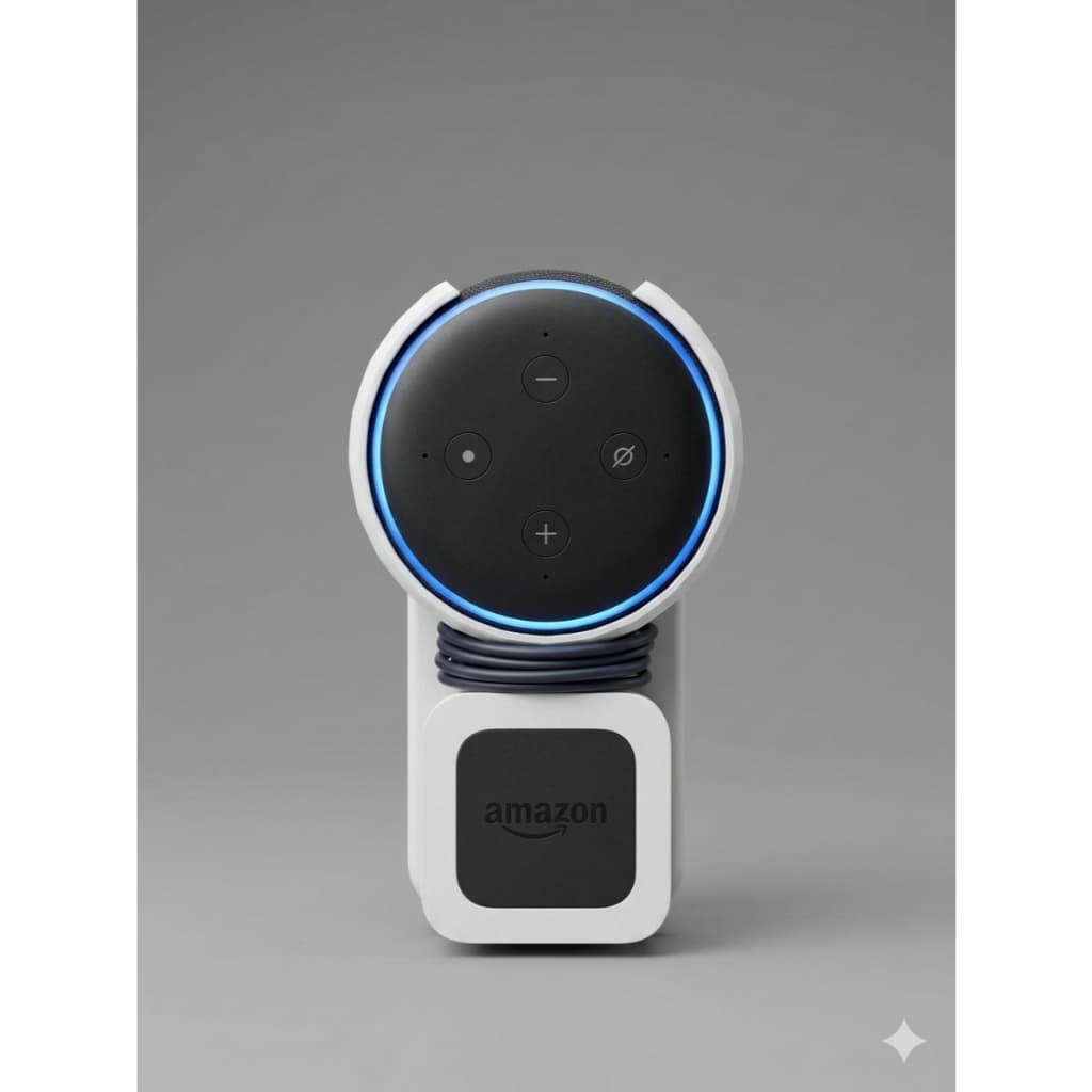 Suporte de Parede para Alexa Echo Dot 3 | Organizador de Cabo | Suporte Inteligente para Assistente Alexa