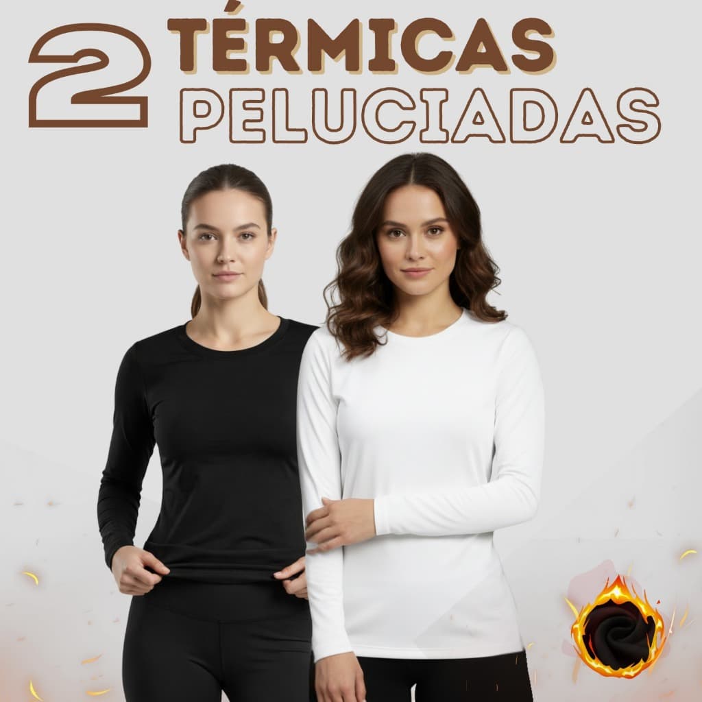 Kit 2 Blusas Femininas Térmicas Peluciadas – Segunda Pele Quentinha para Dias Frios
