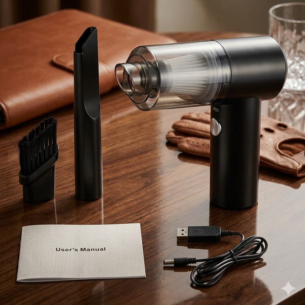Mini Aspirador Portátil  Recarregavel para Carro e Casa