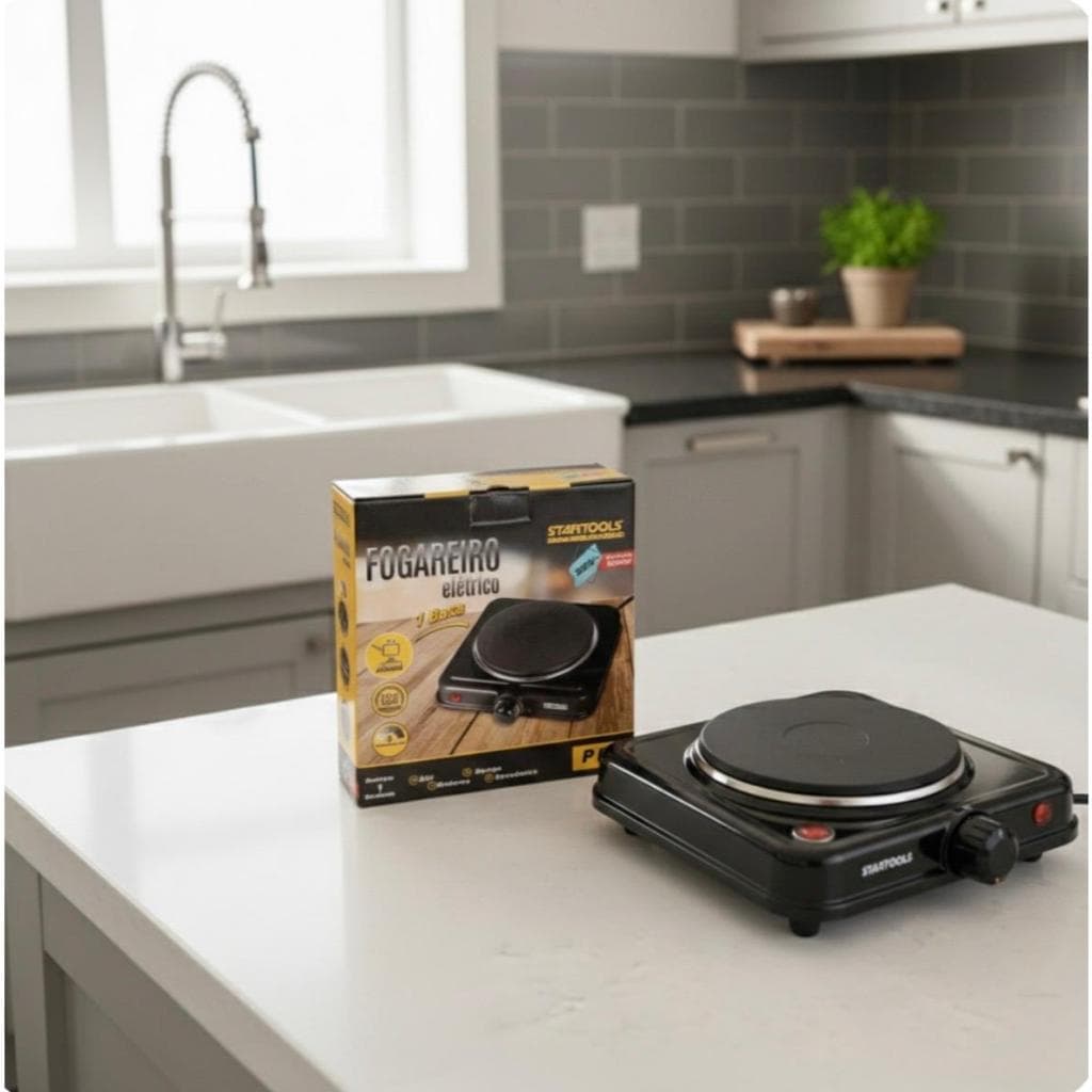 Fogareiro Elétrico Indução 1 Boca 220V Preta