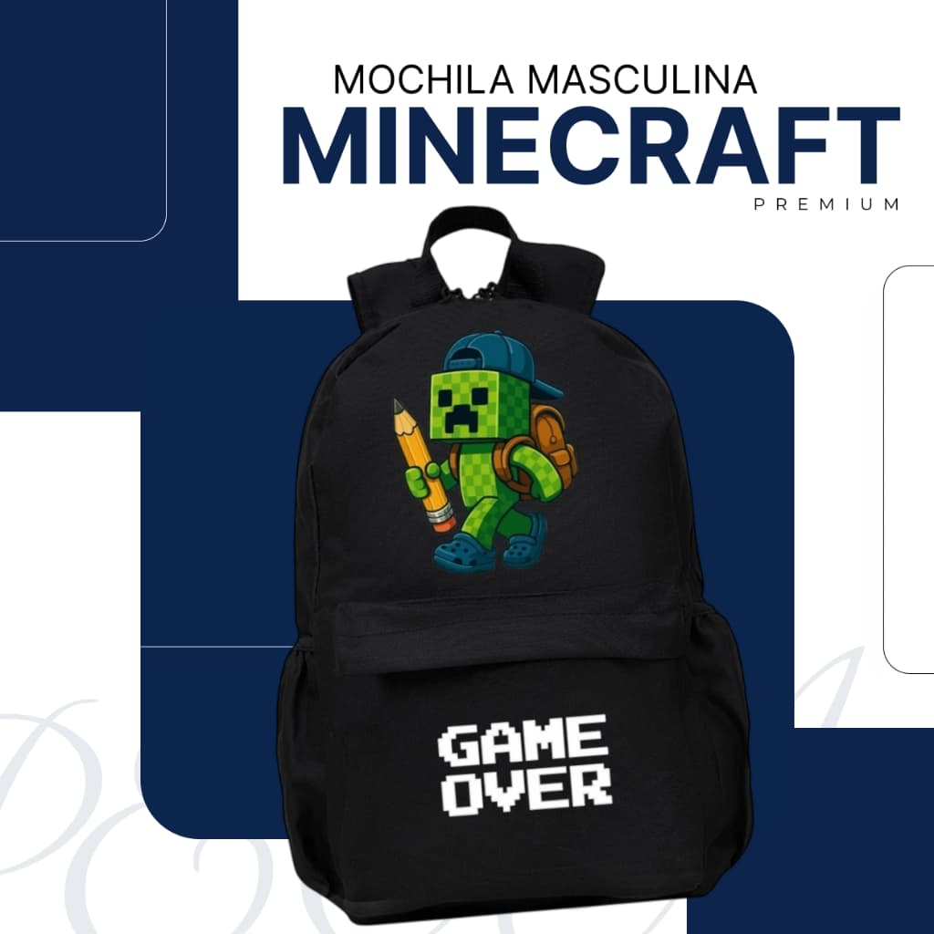 Mochila Minecraft De Menino Mochila Adolescente Infantil Escola Mochila Do Minecraft Bolsa Volte as Aulas