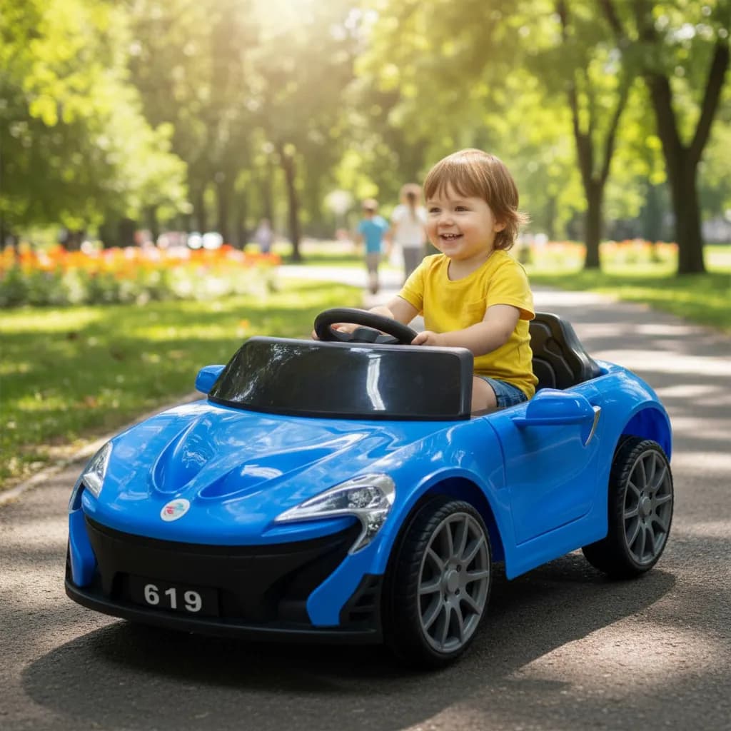 Carro Elétrico Infantil 6V Mini Esportivo McLaren Azul com Bateria Recarregável – Para Crianças +3 Anos