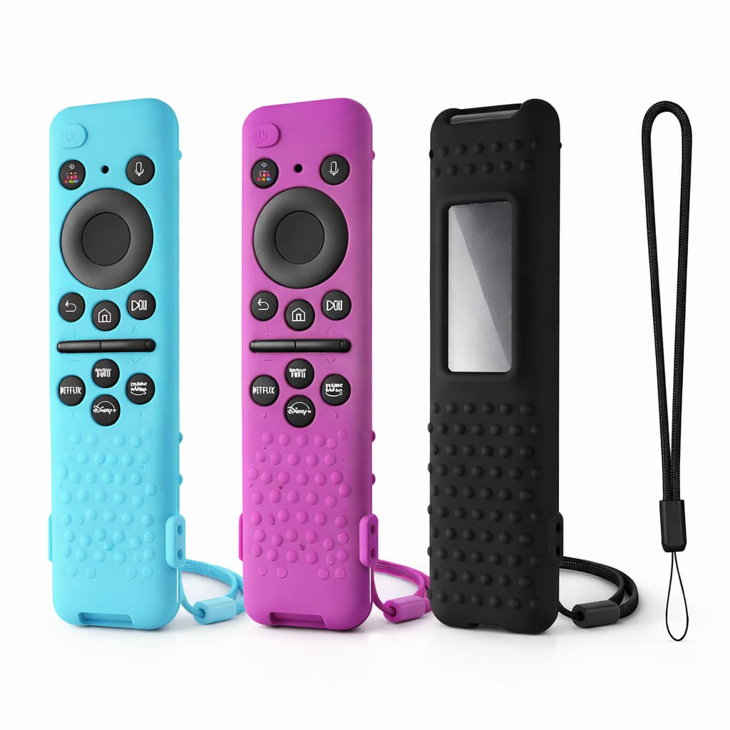 1 ou 2 Capa Silicone para Controle Remoto Smart TV com Alça de Segurança Antiderrapante