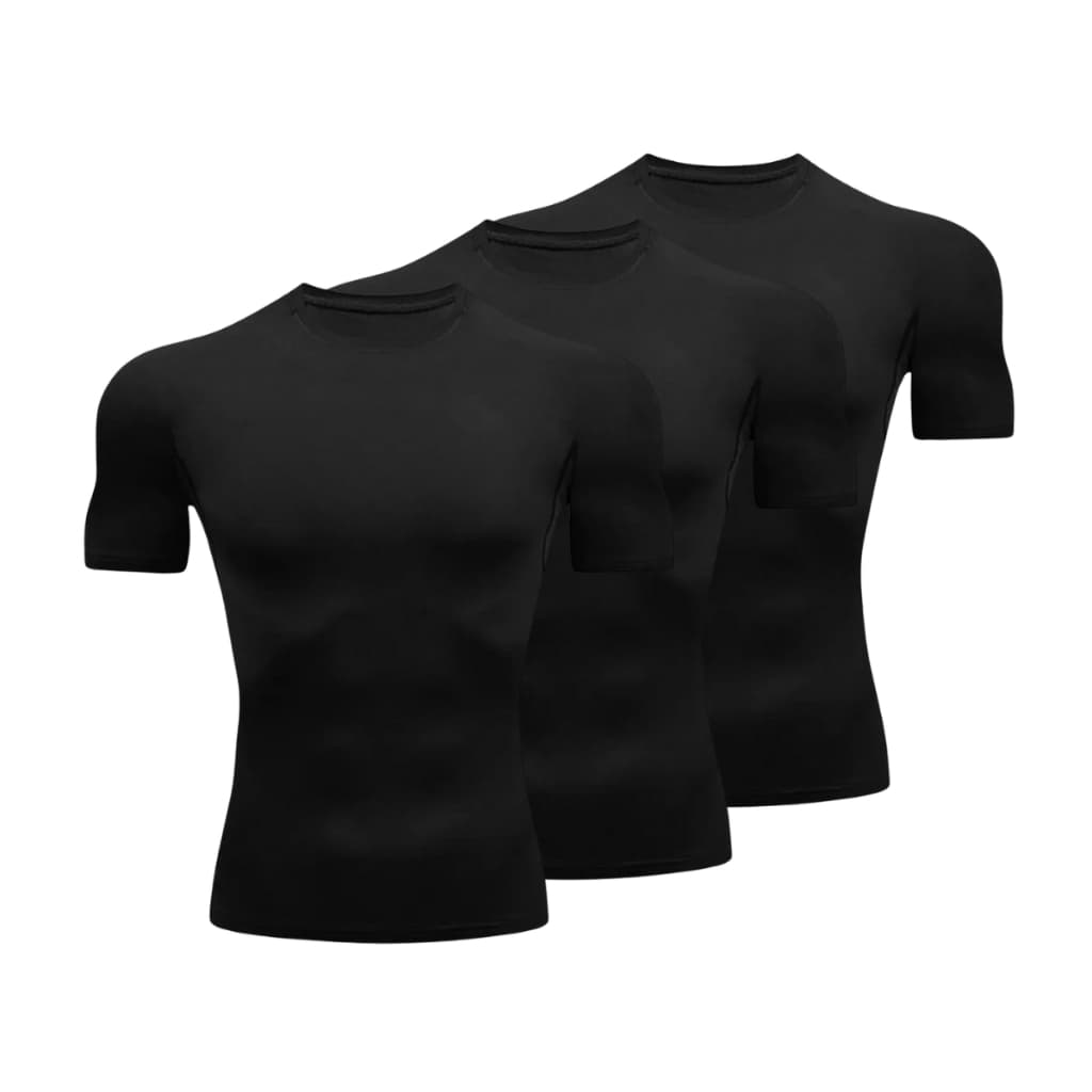 Kit 3 Camisetas de Compressão Masculina Dry Fit Treino Academia Manga Curta Fitness