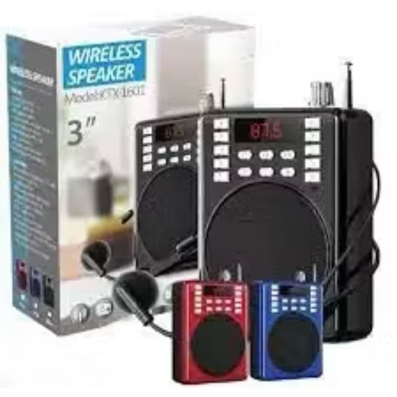 Caixa de Som de cintura Megafone Amplificador Voz Microfone Fm Usb bluetooth microfone ktx 1601