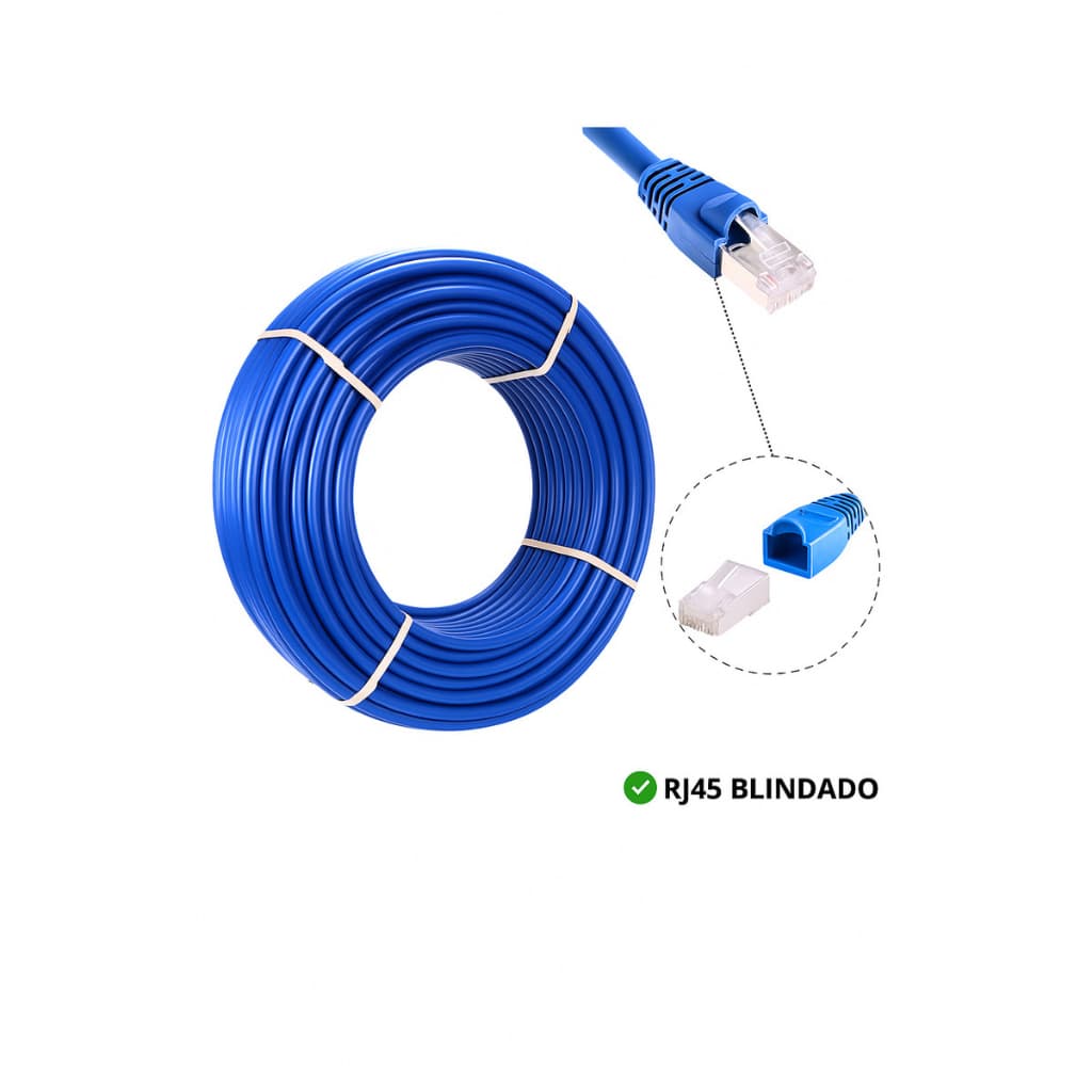 Cabo de Rede Ethernet RJ45 Cat5e/Cat6 - 2m 3m 5m 10m 15m 20m 30m