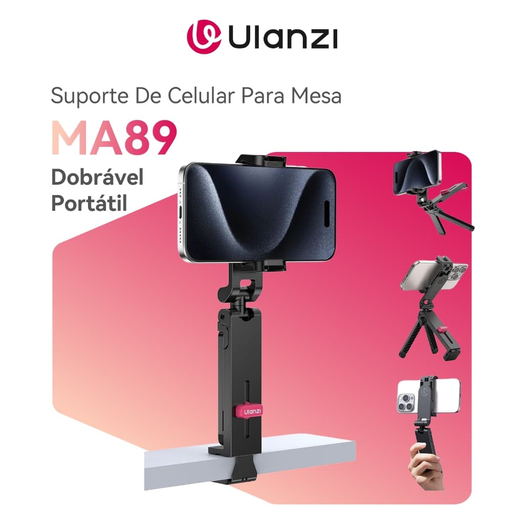 ULANZI MA89 Suporte De Celular Para Mesa E Avião 360° Dobrável E Portátil Multiuso