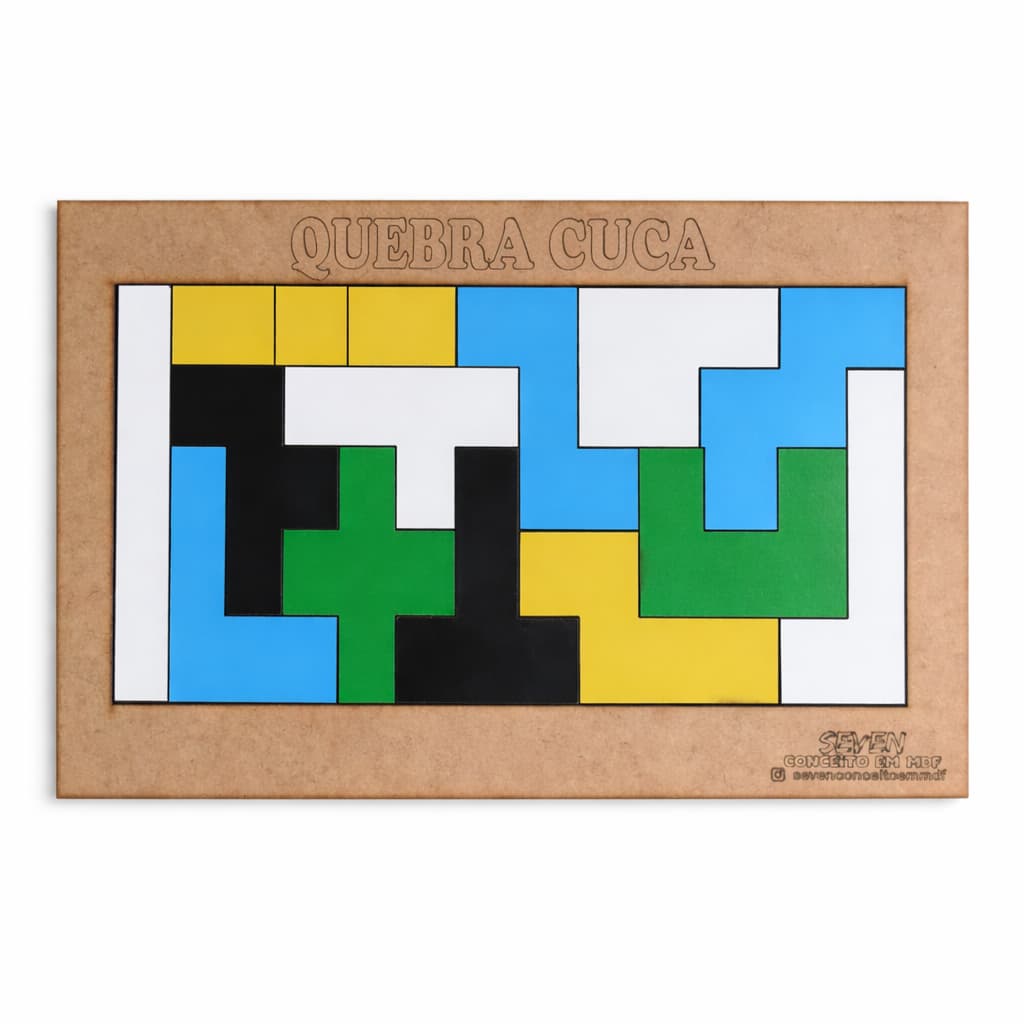 Tangram Brinquedo Pedagógico Jogo Educativo Infantil de Madeira Colorido