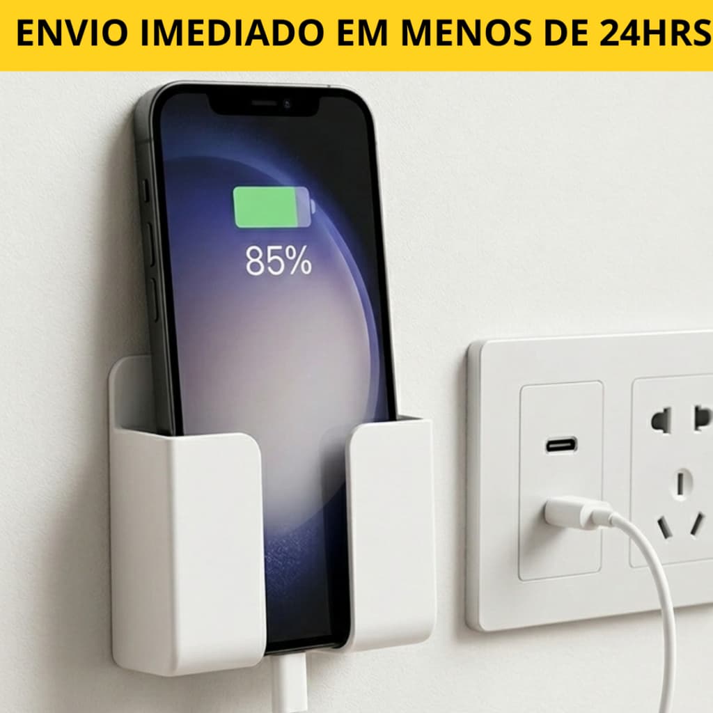 Kit Suporte Para Carregar Celular De Parede Multiuso universal Controle remoto