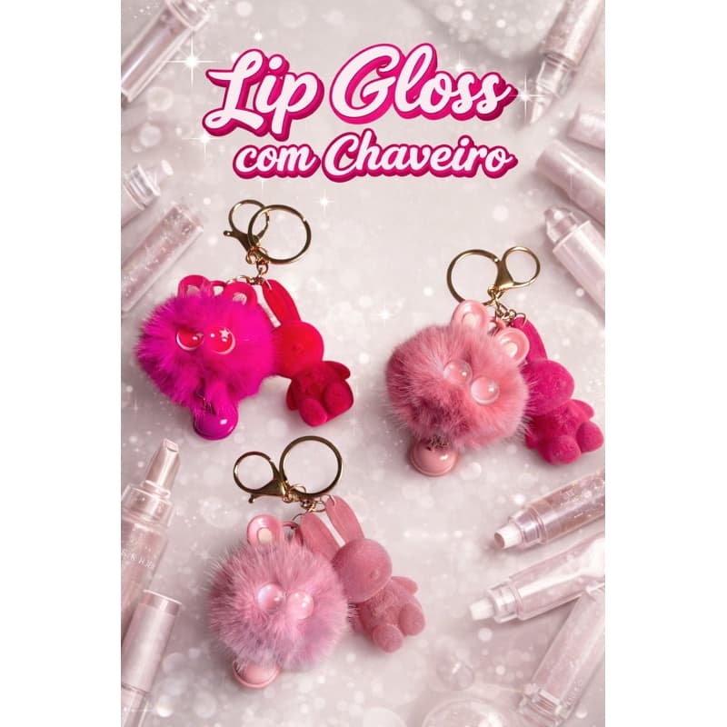 Lip Gloss Brilho Batom Menina Princesa Chaveiro Fofo