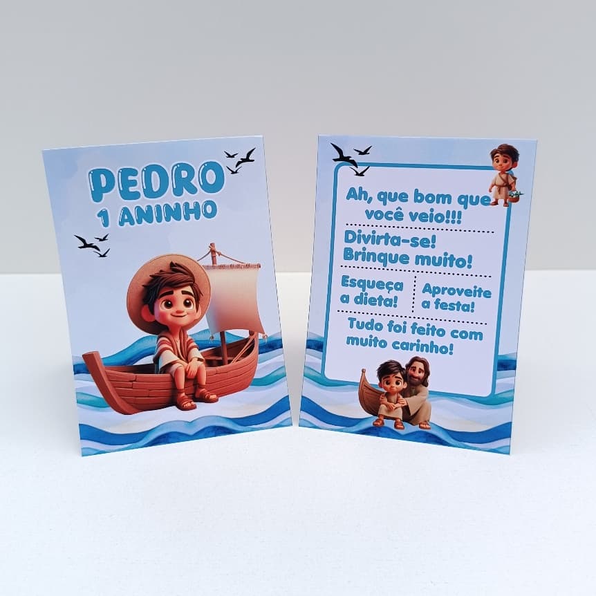 Plaquinha de Agradecimento Tu és Pedro l Personalizados l Lembrancinha de Festa l Aniversário