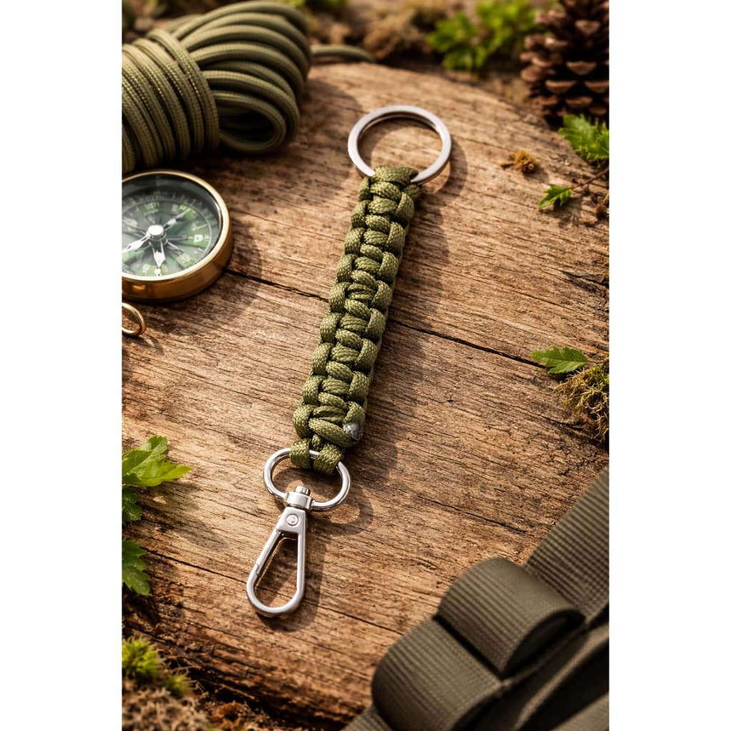 CHAVEIRO DE PARACORD 550 E FECHO MOSQUETÃO