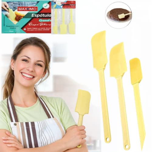 Espátula Pão Duro Kit 3 ou 6 Peças Silicone Flexível Raspa Tudo Raspador de Tigela Cozinha Confeitaria Anti Desperdício