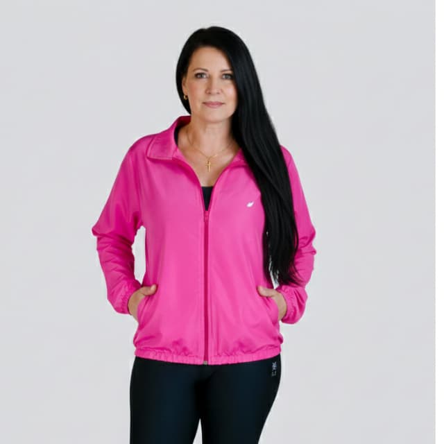 Jaqueta Corta Vento Feminina repele vento em Nylon Dyanjo Outono Inverno