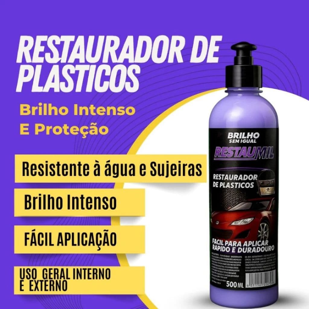 Revitalizador de Plástico Automotivo - Brilho Intenso e Proteção Duradoura restaura e hidratação