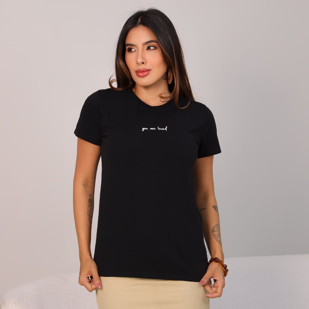 Camiseta Feminina Algodão Estampada Puff Tradicional Gola Redonda Todos os Dias Lifestyle Verão