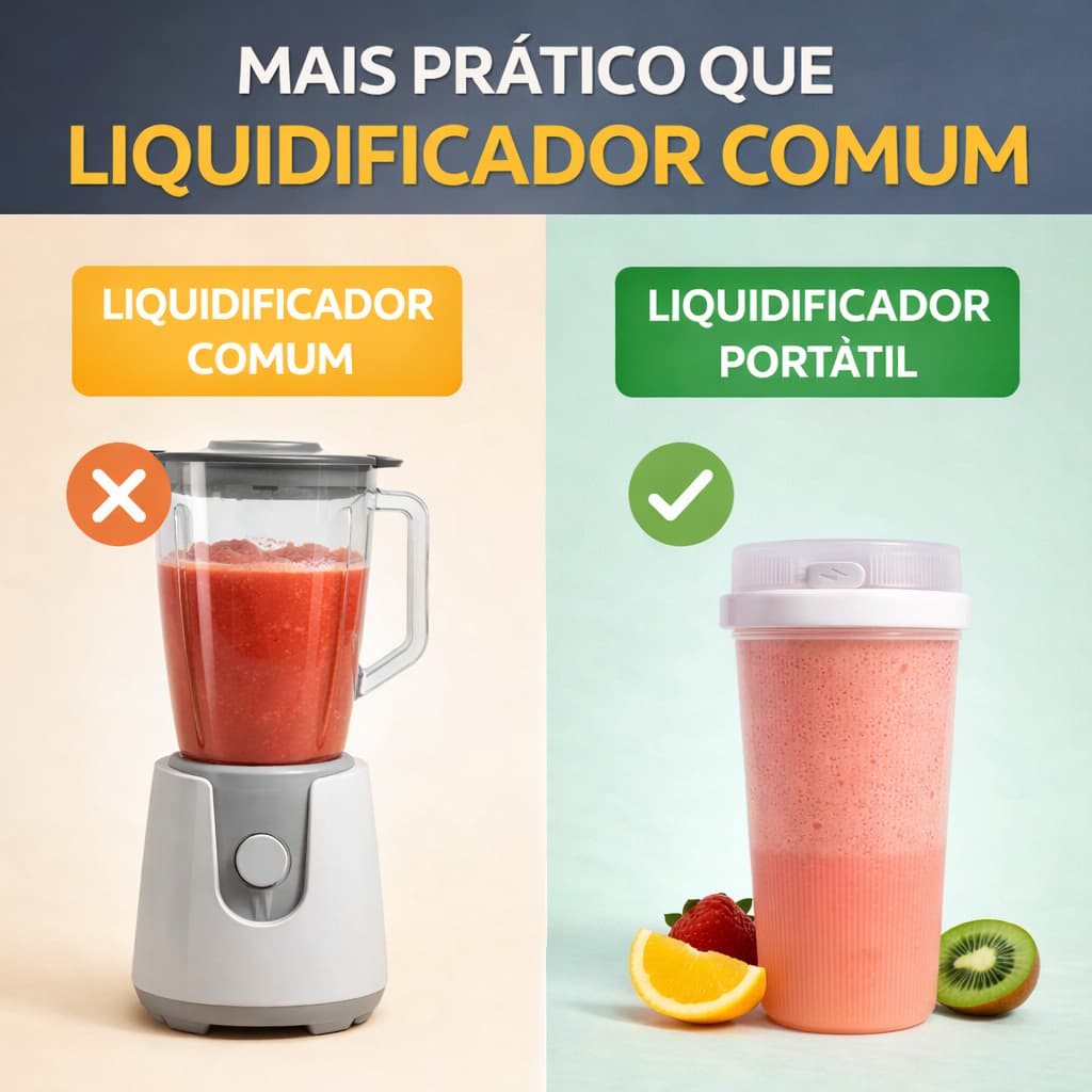 Copo Liquidificador Portátil 350ml USB – Recarregável