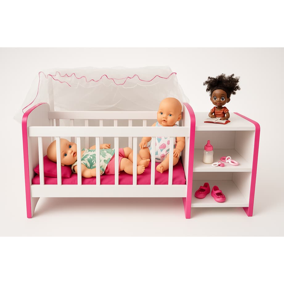 Brinquedos Berço Boneca Infantil Cômodas Véu / Reborns