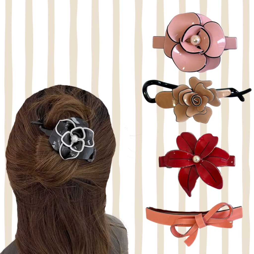 Presillha Prendedor De Cabelo Feminino Penteado Flor Resistente Cores Aleatórias