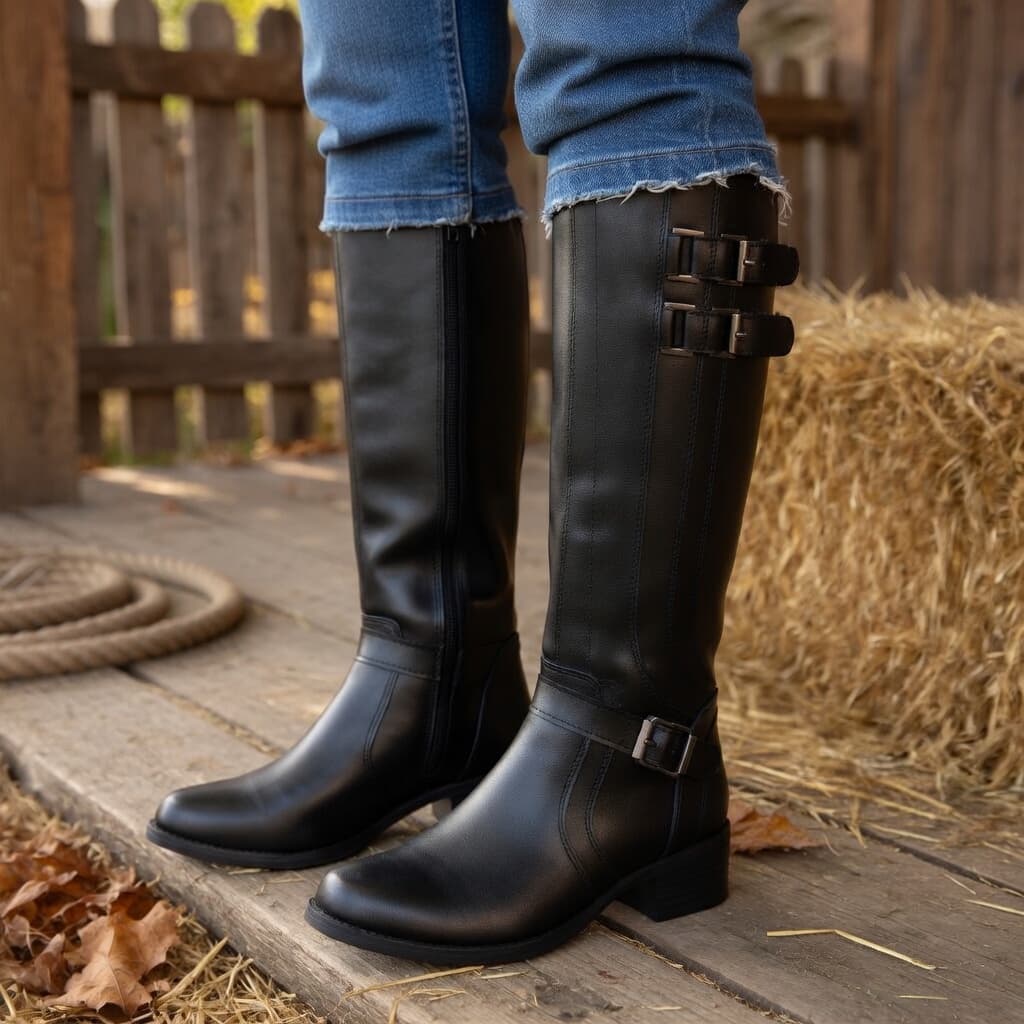 Bota Feminina Montaria Cano Longo Rodeio Country Moda Festa de Peão