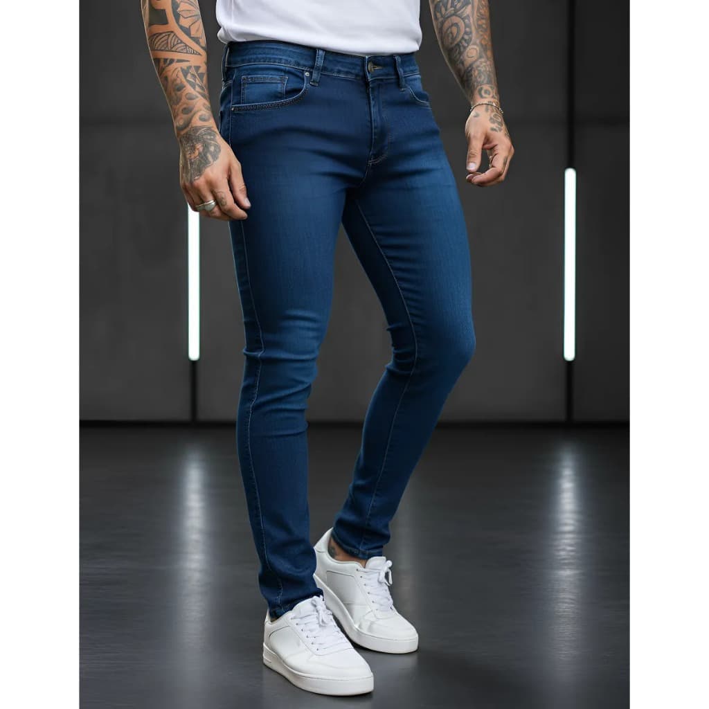 Calça Jeans Masculina Skinny/Sarja Lycra Diversas Cores