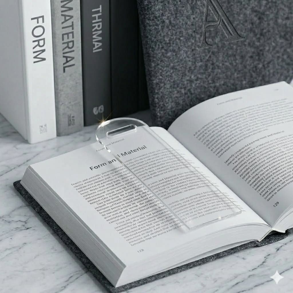 Marcador de Páginas Premium em Acrílico Cristal - Kit com 3, 6, 10 ou 12 unds