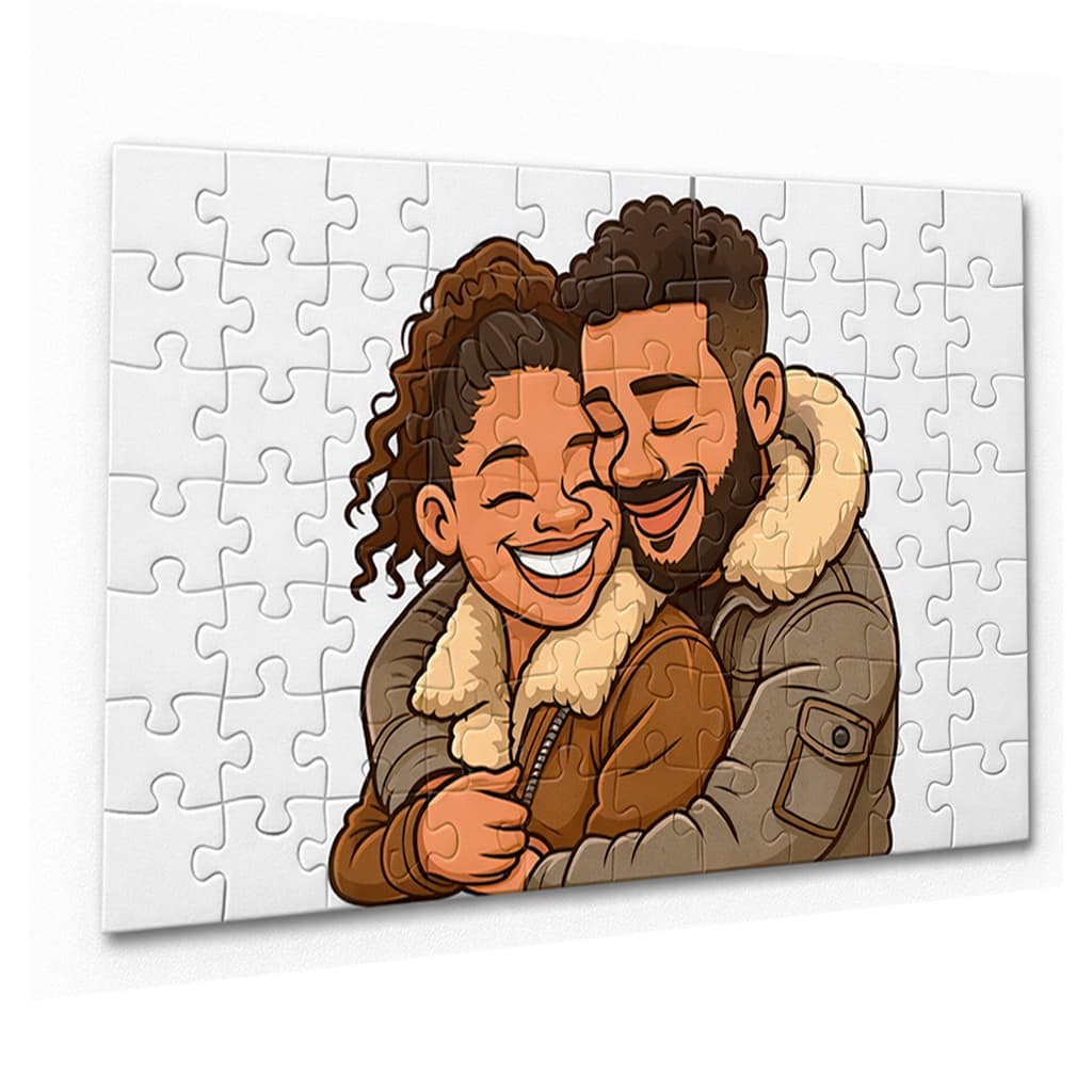 Quebra Cabeça  Foto Caricatura Presente Namorados Criativo Exclusivo Personalizado