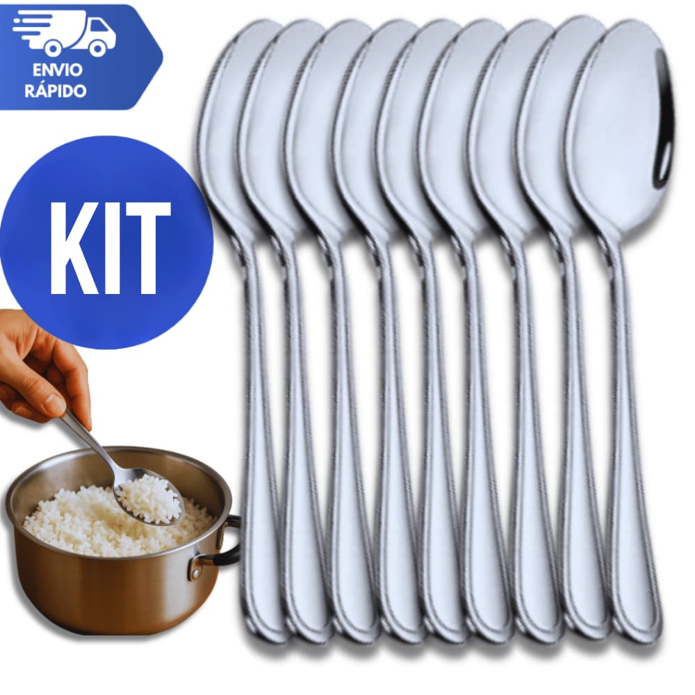 Colher Colheres de Mesa Elegante Aço Inox Casa Restaurante Churrascaria Pizzaria Lanchonete Multiuso