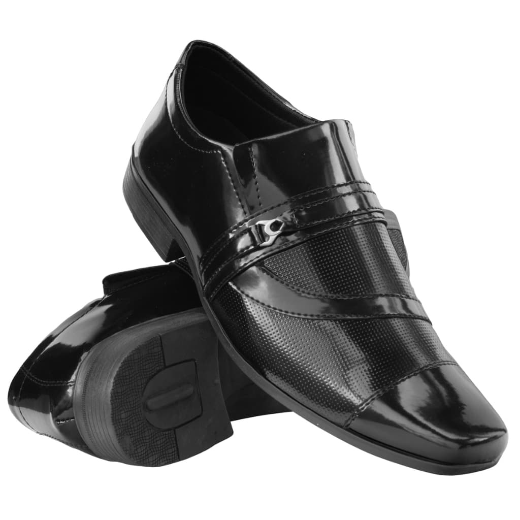 Sapato Social Masculino Preto Verniz Elegante Confortável Casual Festa Trabalho