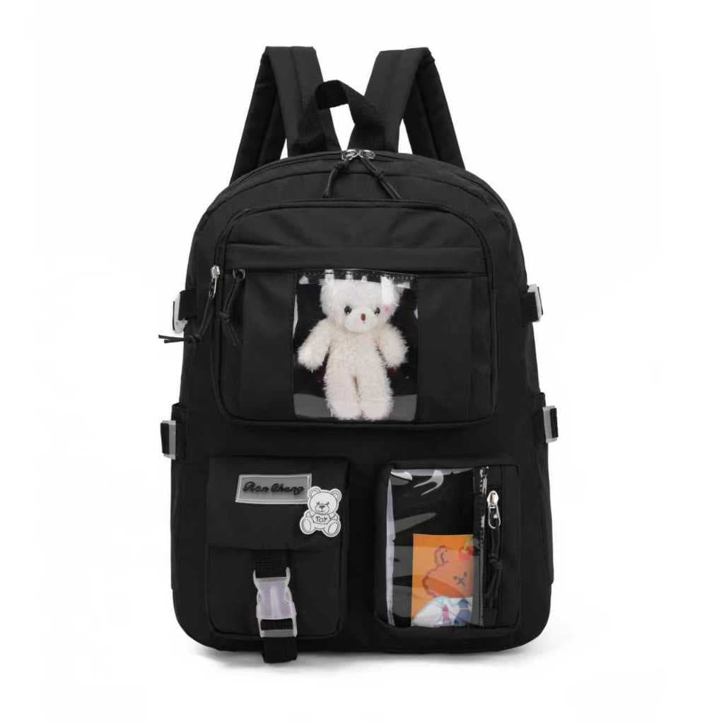 Mochila Escolar Feminina Fofa Estilo Coreano – Grande Capacidade, Ideal para Escola, Faculdade e Uso Diário