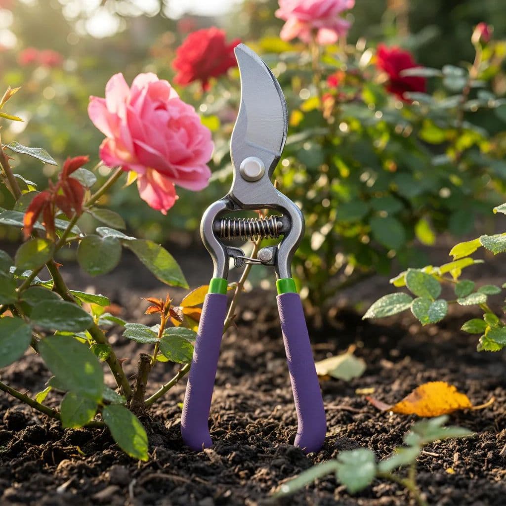 Tesoura Poda Planta Flores Galhos Lâmina Aço inox cabo emborrachado com mola 20cm PALISAD