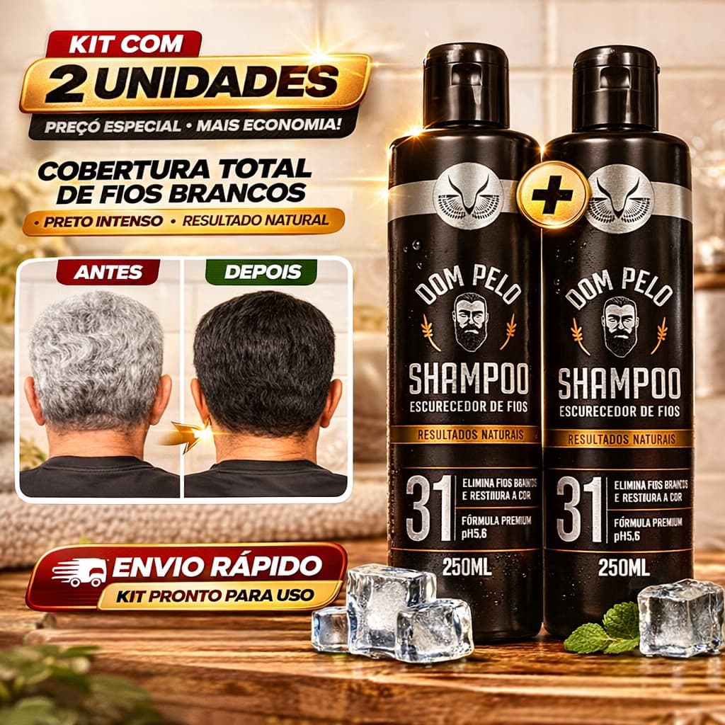 Shampoo Escurecedor Dom Pelo Kit 2 Unidades 250ml Para Fios Brancos Resultado Gradual Natural